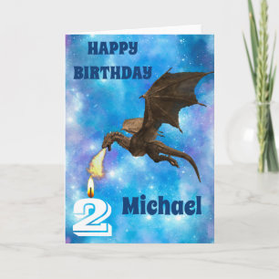 Birthday Dragon Personalized name Age Card