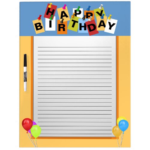 Birthday Dry Erase Board