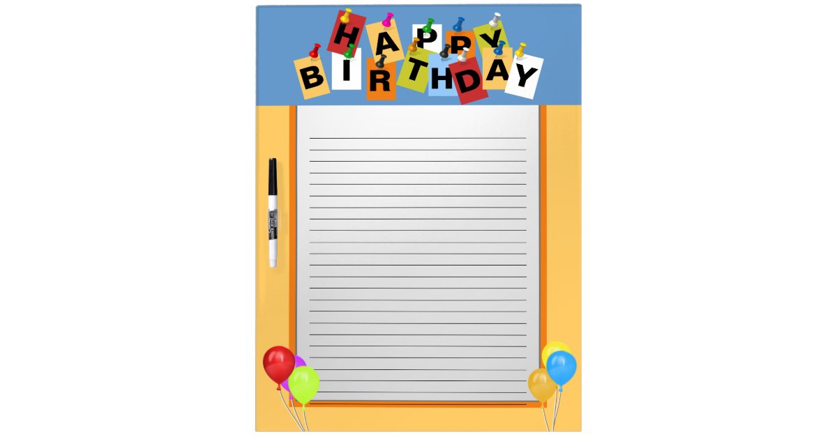 Birthday Dry Erase Board