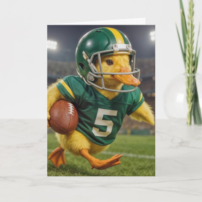 Birthday Duck Football Player #5 Card (Front)