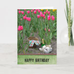 Birthday Dutch Wooden Shoes In Tulip Garden  Card