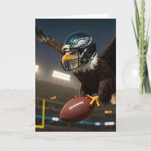 Birthday Eagle Flying With a Football