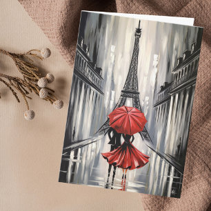 Birthday Eiffel Tower Paris Romantic Love Couple Card