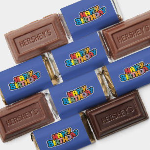 Birthday Elegant 3D Text Blue Hershey's Miniatures