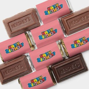 Birthday Elegant 3D Text Pink Hershey's Miniatures