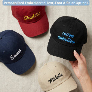 Birthday Elegant Bridesmaid Wedding Name Script Embroidered Baseball Cap