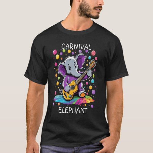 Birthday Elephant Playing Guitar T_Shirt