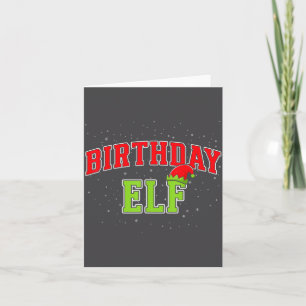 Birthday Elf Christmas Family Matching Group Xmas Card