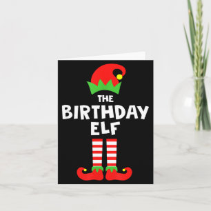 Birthday Elf Matching Group Family Holiday Christm Card