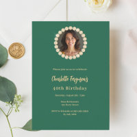 Birthday emerald green gold diamond photo