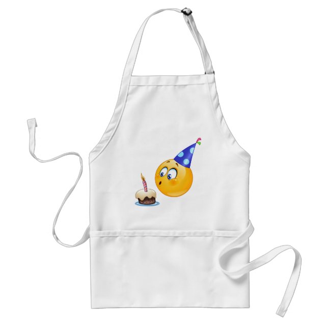 birthday emoji adult apron (Front)