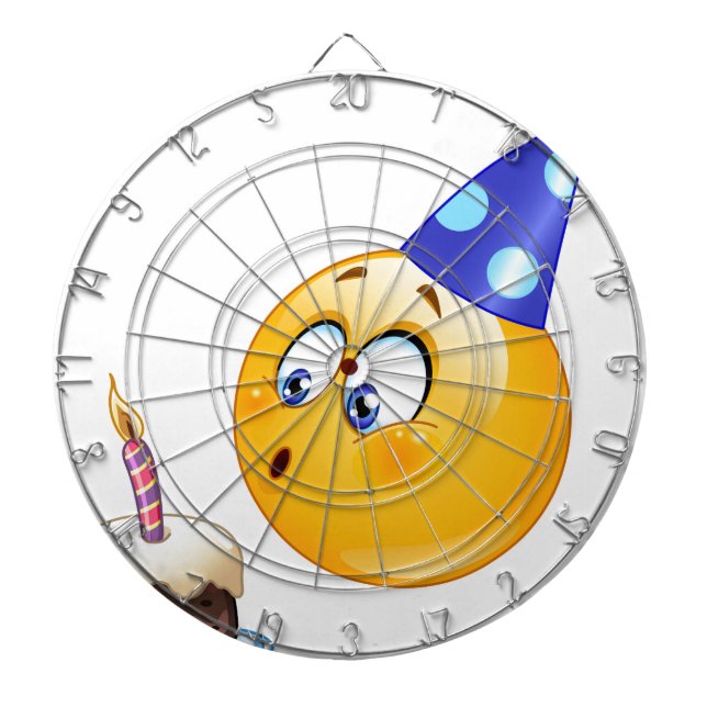birthday emoji dartboard with darts (Front)