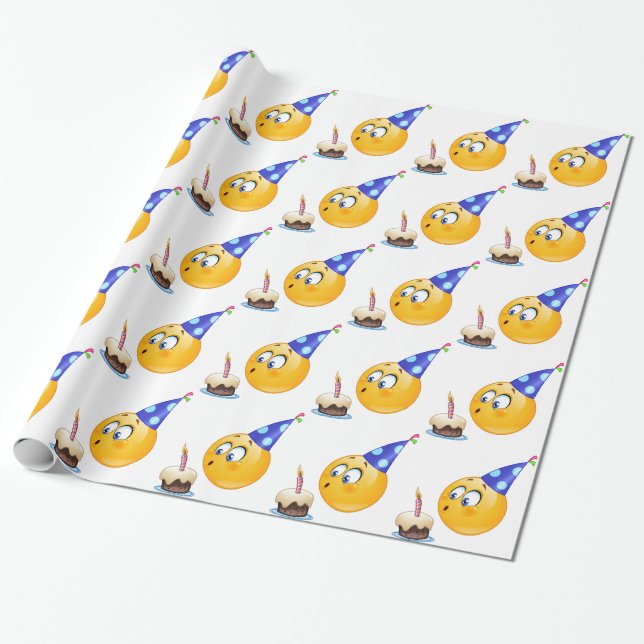 birthday emoji wrapping paper (Unrolled)