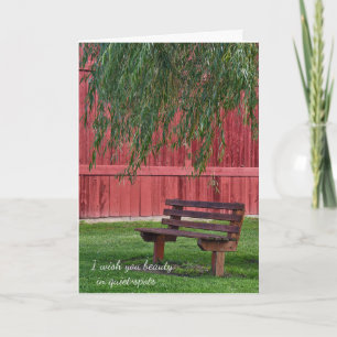 birthday-empty bench under willow tree card