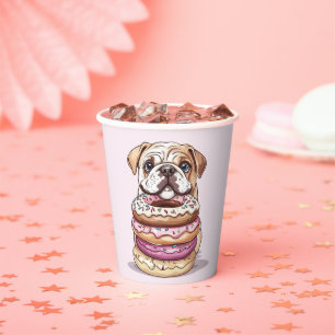 Birthday English Bulldogs Paper Cups