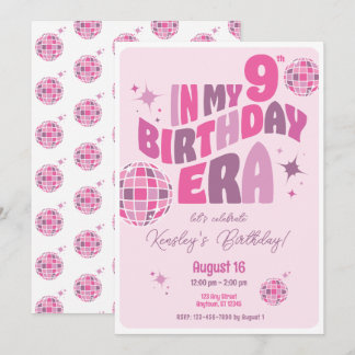 Birthday Era Disco Music Fun Party Invitation