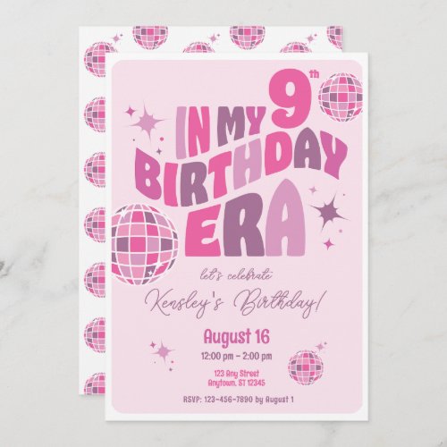 Birthday Era Disco Music Fun Party Invitation