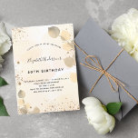 Birthday eucalyptus glitter golden fall foliage invitation<br><div class="desc">For an elegant 50th (or any age) birthday party.  A golden watercolored background decorated with golden eucalyptus and faux gold glitter dust. Personalize and a name and party details. Black colored letters.  
Back: golden watercolored background</div>