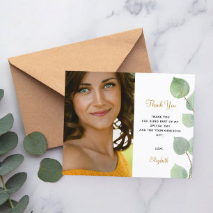 Birthday eucalyptus thank you card
