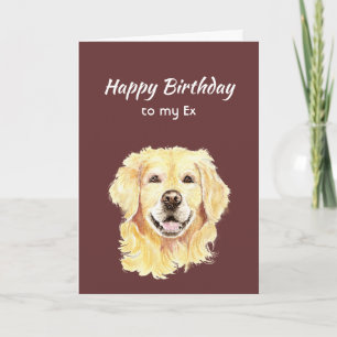 Birthday Ex-Husband, Partner, Golden Retriever Dog Card