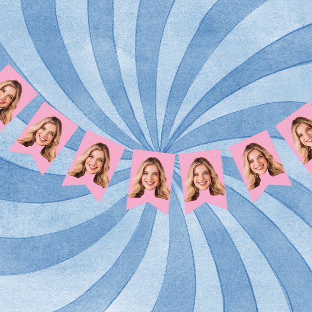 Birthday Face Banner, Custom Face Banner, Face Bunting Flags (Creator Uploaded)