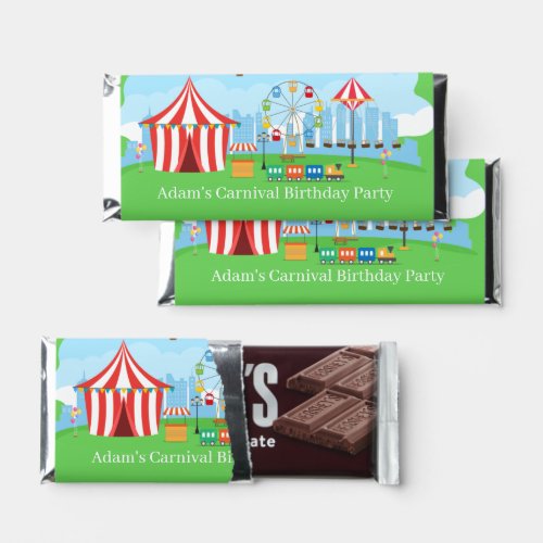 Birthday facts carnival party personalize hershey bar favors