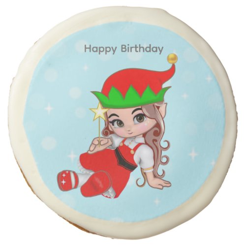 Birthday Fairy Elf Holding a Star Sugar Cookie