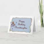 Birthday Fairy for Granddaughter Card<br><div class="desc">This pretty card has a pretty,  dainty fairy with butterfly wings,  She is dressed in blue. She has big blue eyes and long auburn red hair.  You can change the inside text.</div>