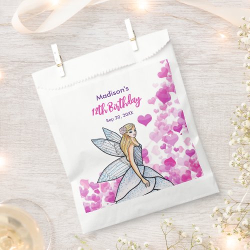 Birthday Fairy Princess Pink Hearts Fashion ketch Favor Bag