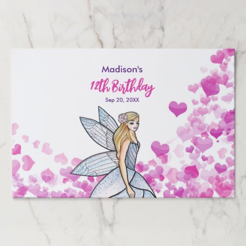 Birthday Fairy Princess Pink Hearts Placemat