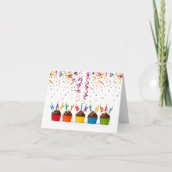 Birthday Fanfare & Streamers Birthday Card by Siberianmom at Zazzle