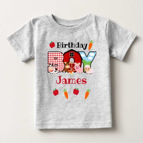 Birthday Farm Animal  Barnyard  Baby T_Shirt