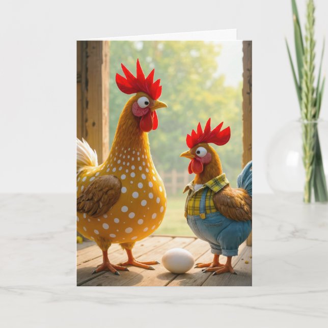 Birthday Farm Chickens For Mom Card (Front)