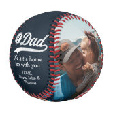 All Star Dad  Happy Father's Day Photo & Monogram Baseball Black -  Moodthology Papery