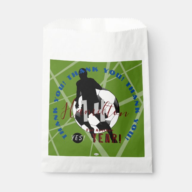 Birthday Favor Bag with Soccer Theme HAMbyWG (Front)