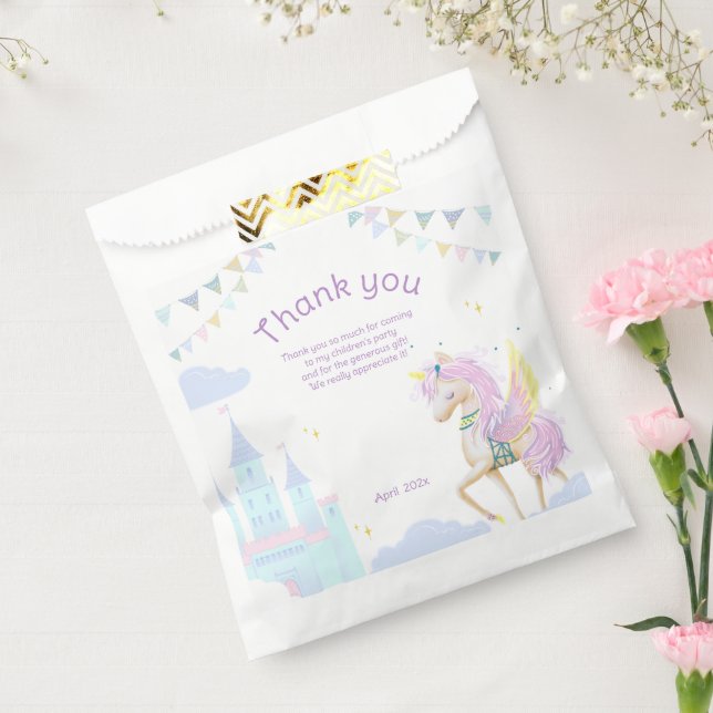 Birthday Favor Bags with unicorn. (Sealed)