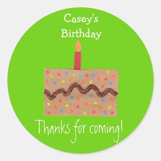 Birthday favor label (Front)