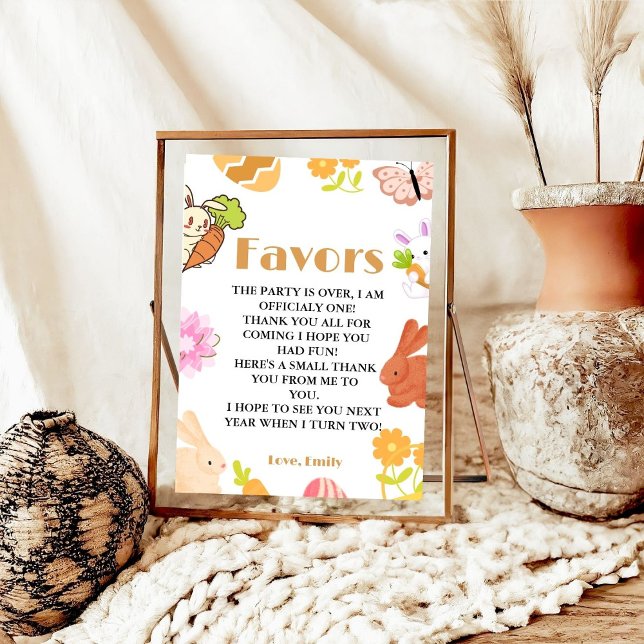 Birthday Favors Easter Bunny party sign (Creator Uploaded)
