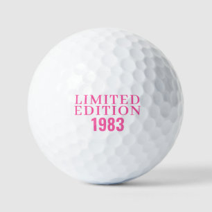 Birthday Female Golfer Funny 40th happy Forty Pink Golf Balls