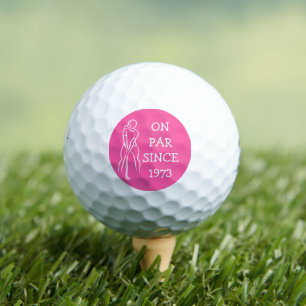Birthday Female Golfer Funny 50th happy Par Golf Balls
