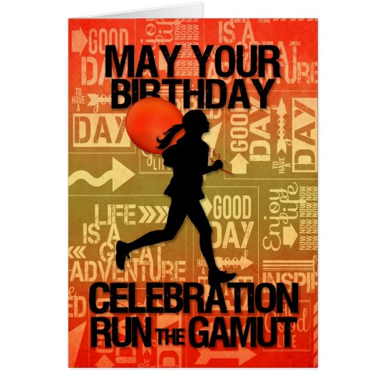 Birthday Female Runner Sport Theme Card | Zazzle.com