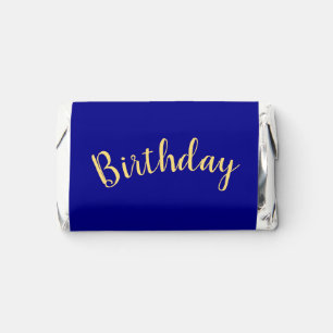 BIRTHDAY Festive Fun Script On Royal Navy Blue Hershey's Miniatures