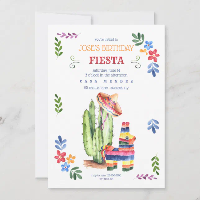 Birthday Fiesta Invitation | Zazzle