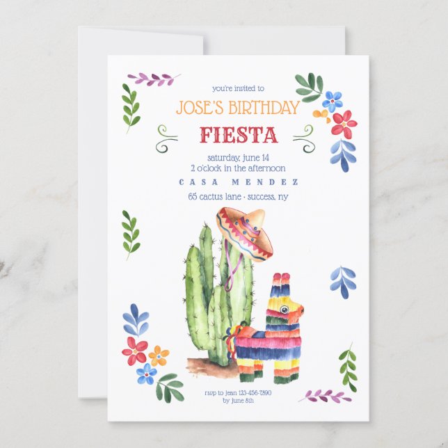 Birthday Fiesta Invitation (Front)