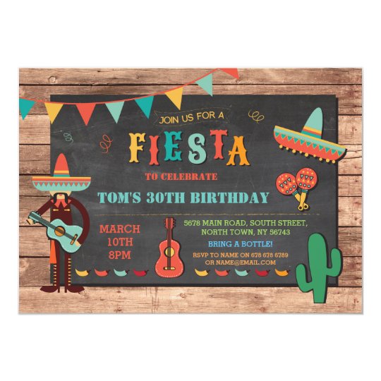 Birthday Fiesta Mexico Mexican Hat Party Invite | Zazzle.com