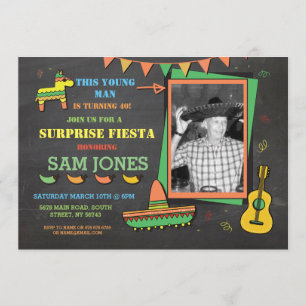Birthday Fiesta Mexico Mexican Photo Party Invite