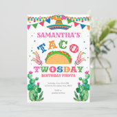 Birthday Fiesta, Taco Twosday, 2nd birthday Invitation (Standing Front)