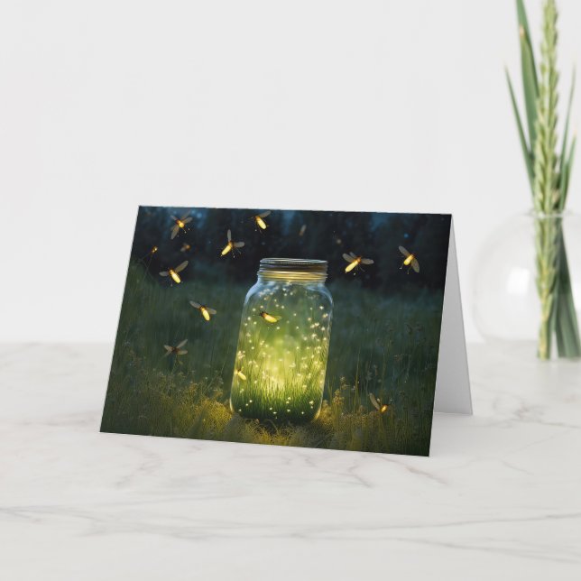 Birthday Fireflies Jar Card (Front)