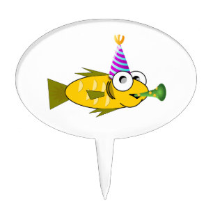Birthday fish clipart cake topper