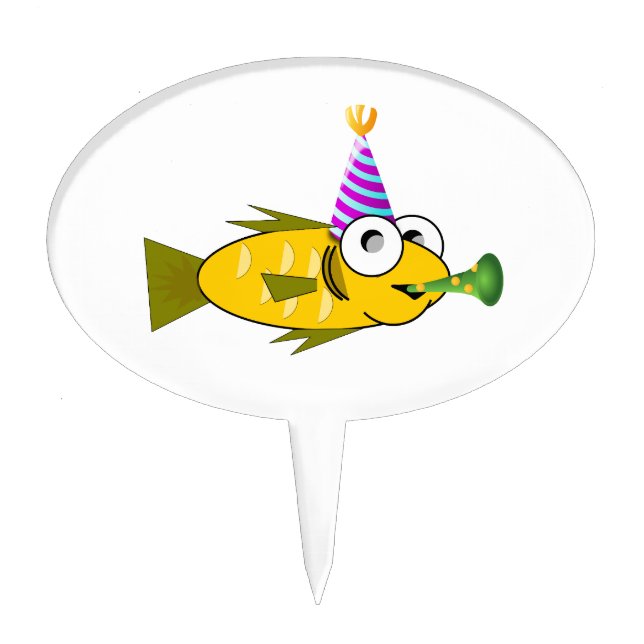 Birthday fish clipart cake topper (Front)